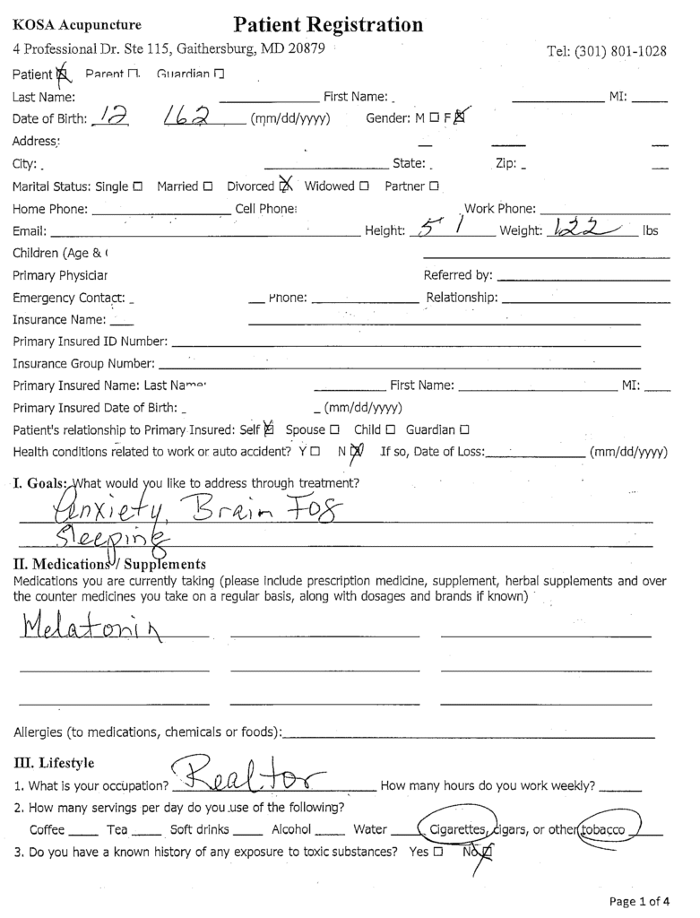Lyme Disease Patient Registration Form