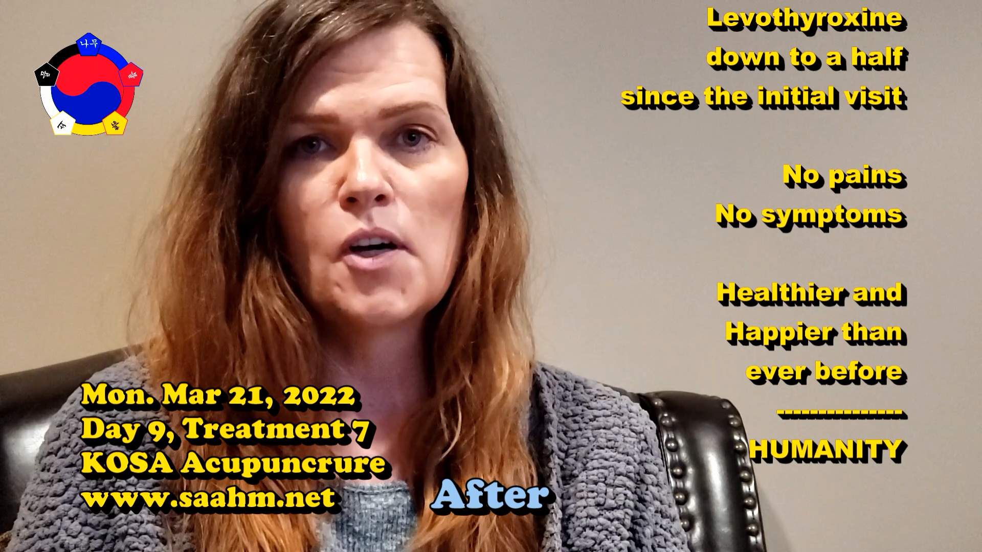 KOSA Acupuncture For A Better Quality Of Life #07 - Day 9, Tx 7 - Video Testimonial