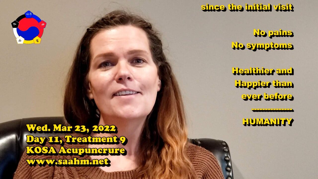 KOSA Acupuncture For A Better Quality Of Life #09 - Day 11, Tx 9 - Video Testimonial